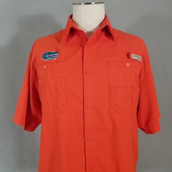 Columbia PFG Florida Gators Omni shade shirt men's medium orange Outdoor fishing - Picture 2 of 13